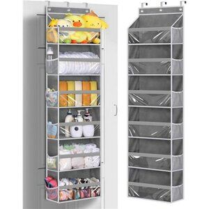 Over Door Organizer 6 Large 12 Side Pocket Hanging Storage Baby Closet Pantry